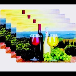 Beautiful Tuscany Wine Vineyard Frosted Placemats